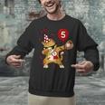 Dabbing Cool Cat Baseball 5th Birthday Unisex Sweatshirt