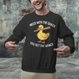 Duck And Baseball Bat Mess With The Quack You Get Whack Unisex Sweatshirt