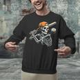 Halloween Boys Batting Skeleton Baseball Unisex Sweatshirt