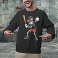 Halloween Skeleton Playing Baseball 67 Six Seven Meme Unisex Sweatshirt