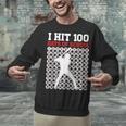 I Hit 100 Days Of School Baseball 100 Day Of School Unisex Sweatshirt
