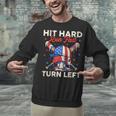 Hit Hard Run Fast Turn Left Baseball Cream Drip Crossed Bats Unisex Sweatshirt Hit Hard Run Fast Turn Left Baseball Cream Drip Crossed Bats Unisex Sweatshirt