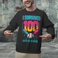 HUGvyn I Survived 100 Days Baseball Teacher Ice Cream Drip Unisex Sweatshirt HUGvyn I Survived 100 Days Baseball Teacher Ice Cream Drip Unisex Sweatshirt