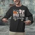 I'm Just Here For The Snacks Baseball Coquette Game Day Girl Unisex Sweatshirt I'm Just Here For The Snacks Baseball Coquette Game Day Girl Unisex Sweatshirt