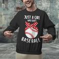 Just A Girl Who Loves Baseball Cute Retro Baseball Lover Unisex Sweatshirt