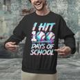Kids 100 Days Of School 100th Day Baseball Ice Cream Drip Unisex Sweatshirt