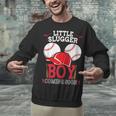 Little Slugger Boy Coming Soon Baby Announcement Baseball Unisex Sweatshirt