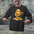 Melting Baseball Mascot Slugger Bat Cap Cartoon Unisex Sweatshirt