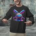 Neon Dripping Baseball And Bats Colorful Sports Art Unisex Sweatshirt Neon Dripping Baseball And Bats Colorful Sports Art Unisex Sweatshirt