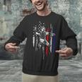 Patriotic Baseball Catcher American Flag Sports Tee Unisex Sweatshirt