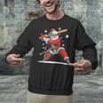 Santa Playing Baseball Christmas Candy Cane Fun Xmas Holiday Unisex Sweatshirt