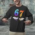 Six Seven Ice Cream Drip Cool Meme 67 Number Baseball Unisex Sweatshirt
