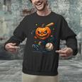 Spooky Halloween Scary Pumpkin Baseball Player Witchy Vibes Unisex Sweatshirt