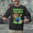 Spooky Zombie Respect The Drip Baseball Halloween Unisex Sweatshirt