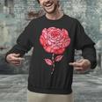 Sporty Rose Graphic With Baseball And Rugby Ball Petals Unisex Sweatshirt
