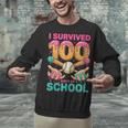 I Survived 100 Days Of School Baseball Ice Cream Drip Unisex Sweatshirt