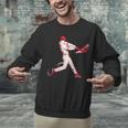 Valentines Day Baseball Batter Silhouette Heart For Men Boys Unisex Sweatshirt