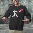 Valentines Day Baseball Batter Silhouette Heart Unisex Sweatshirt