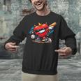 Valentines Day Baseball Dabbing Red Heart Love Boys Unisex Sweatshirt Valentines Day Baseball Dabbing Red Heart Love Boys Unisex Sweatshirt
