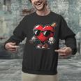 Valentines Day Baseball Heart Bat Sunglasses Men Boys Kids Unisex Sweatshirt