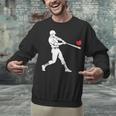 Valentines US Baseball Player Silhouette Heart Unisex Sweatshirt
