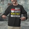Women's Hit Hard Run Fast Turn Left Baseball Quote Fan Coach Unisex Sweatshirt Women's Hit Hard Run Fast Turn Left Baseball Quote Fan Coach Unisex Sweatshirt