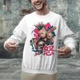 Punk Girl With Anger Kanji And Baseball Bat Unisex Sweatshirt Punk Girl With Anger Kanji And Baseball Bat Unisex Sweatshirt