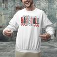 Retro Checkered Tired But Caffeinated Baseball Mom Leopard Unisex Sweatshirt