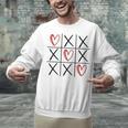Tic Tac Toe Love Hearts Romantic Valentine Raglan Baseball Tee Unisex Sweatshirt