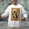 Vintage Japanese Ukiyo-e Baseball Cat Batting Unisex Sweatshirt Vintage Japanese Ukiyo-e Baseball Cat Batting Unisex Sweatshirt