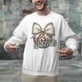 Wildcats Baseball Leopard Print Coquette Bow Mascot Game Day Unisex Sweatshirt
