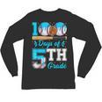 100 Days Of 5th Grade Baseball 100th Day Of School Boys Kids Unisex Long Sleeve T-Shirt