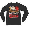 100 Days Of School Baseball Player Sports Game Teacher Kid Unisex Long Sleeve T-Shirt