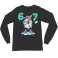 67 Meme Six Seven Meme Baseball Dapping Ice Cream Drip Unisex Long Sleeve T-Shirt