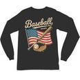 American Flag Baseball Player Bat Fan Catcher Pitcher USA Unisex Long Sleeve T-Shirt American Flag Baseball Player Bat Fan Catcher Pitcher USA Unisex Long Sleeve T-Shirt