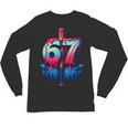 Baseball Bat Hands Drip 67 Six Seven Gen Alpha Slang Meme Unisex Long Sleeve T-Shirt