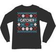 Baseball Catcher Ugly Christmas Sweater Pattern Sports Xmas Unisex Long Sleeve T-Shirt Baseball Catcher Ugly Christmas Sweater Pattern Sports Xmas Unisex Long Sleeve T-Shirt