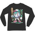 Baseball Character Cartoon Batter Drip Style Women Men Unisex Long Sleeve T-Shirt Baseball Character Cartoon Batter Drip Style Women Men Unisex Long Sleeve T-Shirt