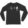 Baseball Heartbeat Pitcher Position Simple Line Art Unisex Long Sleeve T-Shirt
