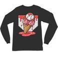 Baseball Ice Cream Drip Baseball Strawberry For Youth Red Unisex Long Sleeve T-Shirt