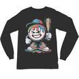Baseball Mascot Attitude Graffiti Splash Bat Cap Unisex Long Sleeve T-Shirt Baseball Mascot Attitude Graffiti Splash Bat Cap Unisex Long Sleeve T-Shirt