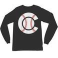 Baseball Sport Player Graphic Monogram Initial Letter C Unisex Long Sleeve T-Shirt