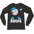 Boys Baseball Graphic Tee Teen Apparel Cute Meme Bruh Unisex Long Sleeve T-Shirt