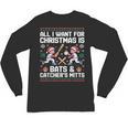 Christmas Baseball Bats Catcher Mitts Holiday Tee Unisex Long Sleeve T-Shirt