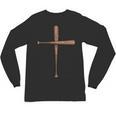 Cross Baseball Bats Christian Faith Sports Coach Pitcher Unisex Long Sleeve T-Shirt Cross Baseball Bats Christian Faith Sports Coach Pitcher Unisex Long Sleeve T-Shirt