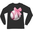 Cute Coquette Baseball Pink Bow Player & Fan Girls Unisex Long Sleeve T-Shirt Cute Coquette Baseball Pink Bow Player & Fan Girls Unisex Long Sleeve T-Shirt
