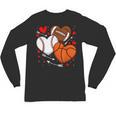 Cute Heart Baseball Basketball Football Valentine Boy Men Unisex Long Sleeve T-Shirt Cute Heart Baseball Basketball Football Valentine Boy Men Unisex Long Sleeve T-Shirt