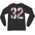 Distressed Baseball Number 32 Jersey Uniform Player Fan Unisex Long Sleeve T-Shirt Distressed Baseball Number 32 Jersey Uniform Player Fan Unisex Long Sleeve T-Shirt