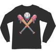 Dripping Pink Baseball Crossed Bats Summer Unisex Long Sleeve T-Shirt Dripping Pink Baseball Crossed Bats Summer Unisex Long Sleeve T-Shirt