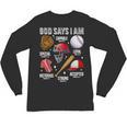 God Says I Am Baseball Player Catcher Pitcher Boys Men Unisex Long Sleeve T-Shirt God Says I Am Baseball Player Catcher Pitcher Boys Men Unisex Long Sleeve T-Shirt